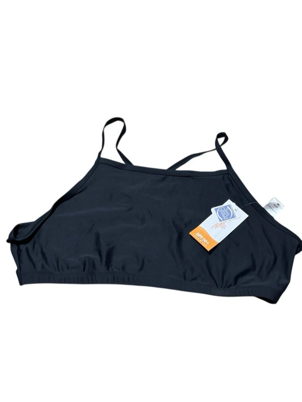 NWOT UV SKINZ UPF 50+ Sunwear Swim Bra Cross Back Sport Black PLUS Size 3X 22/24